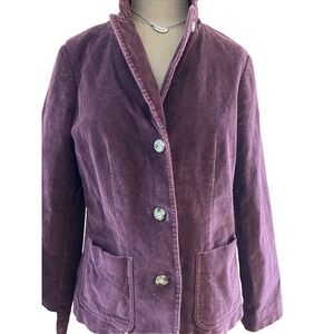LL Bean Blazer Womens 10 Corduroy Three Button Lined Fitted corduroy‎